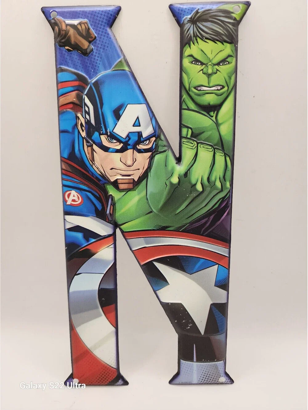 MARVEL AVANGERS LETTER “N” Captain America Open Road Tin Sign